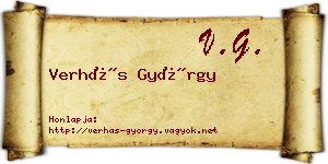 Verhás György névjegykártya